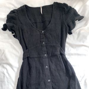 Free people tie button black dress